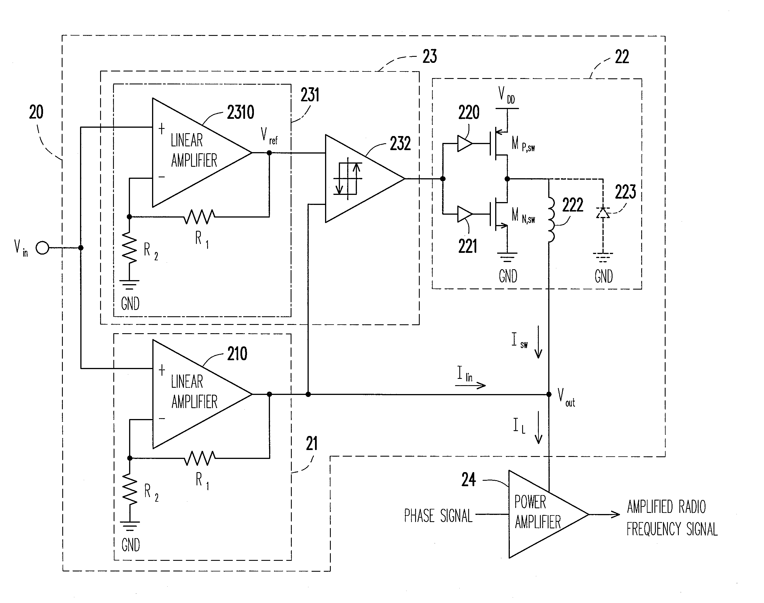 Feedforward controlled envelope modulator and feedforward control circuit thereof