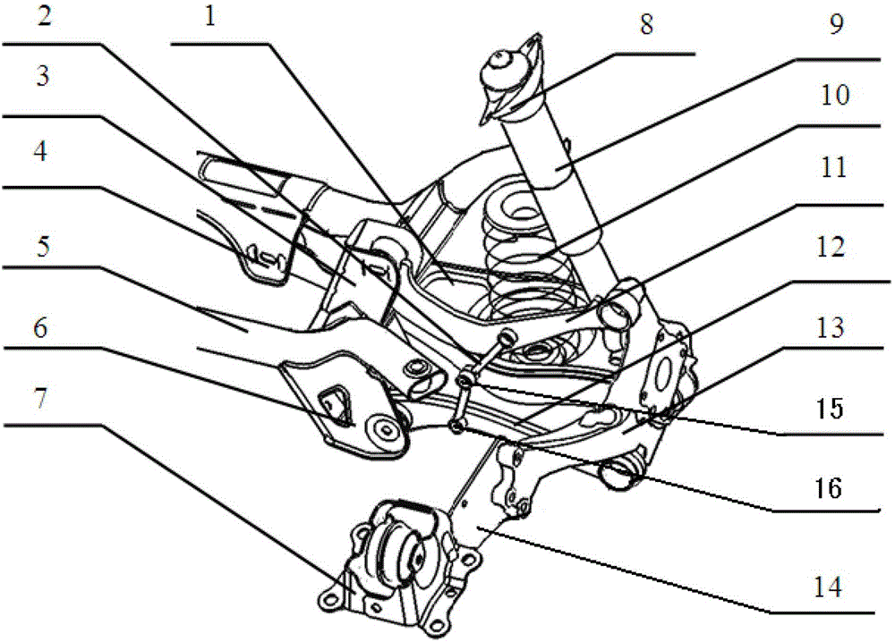 A multi-link suspension structure