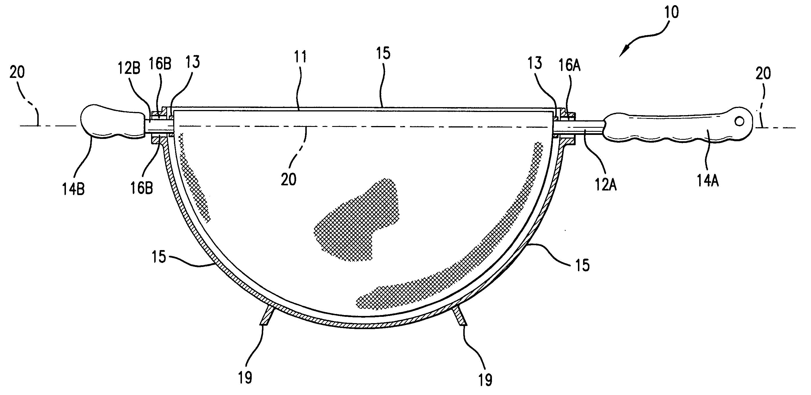 Food cooking apparatus with rotatable strainer