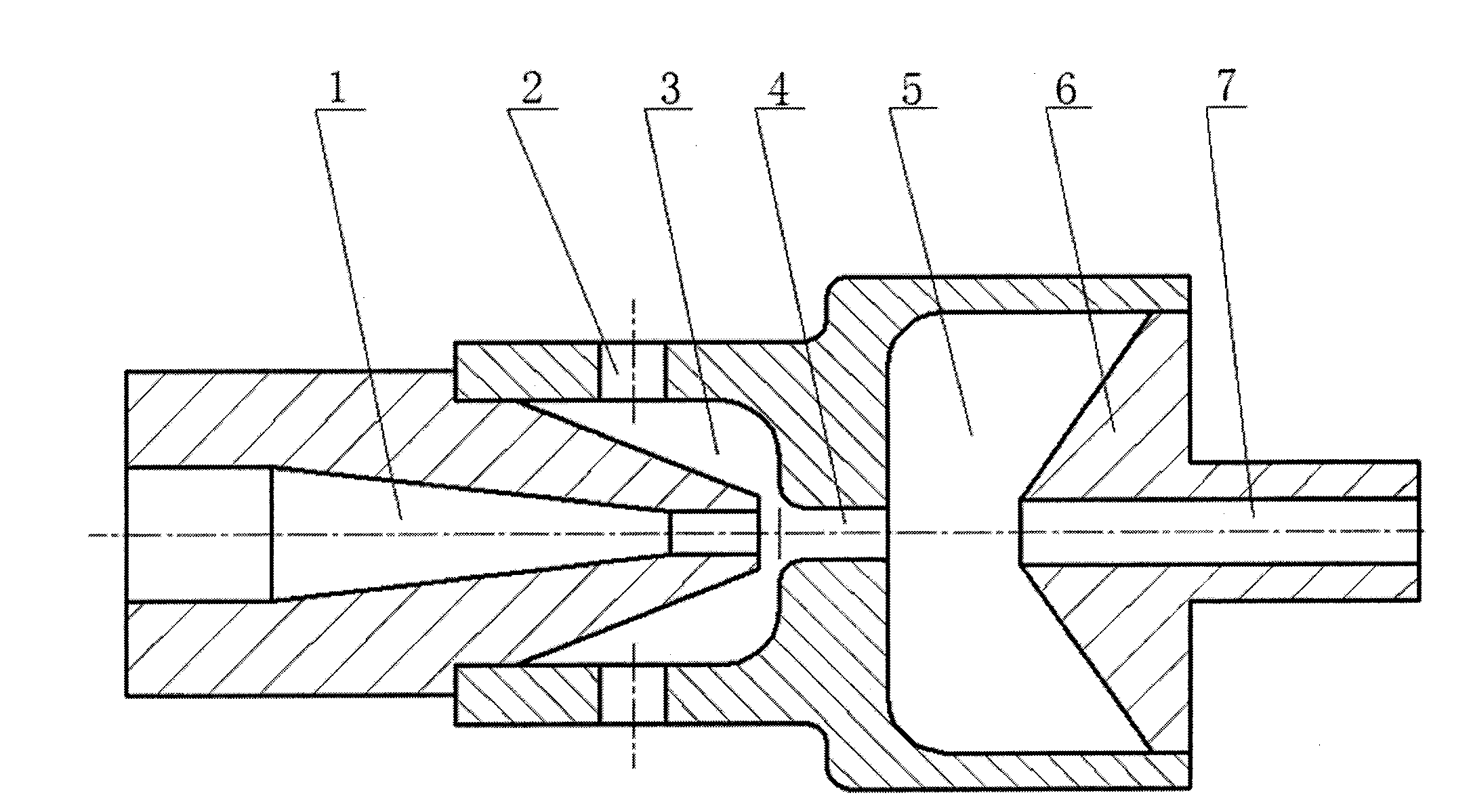 Self-suction pulse water jet ejection device