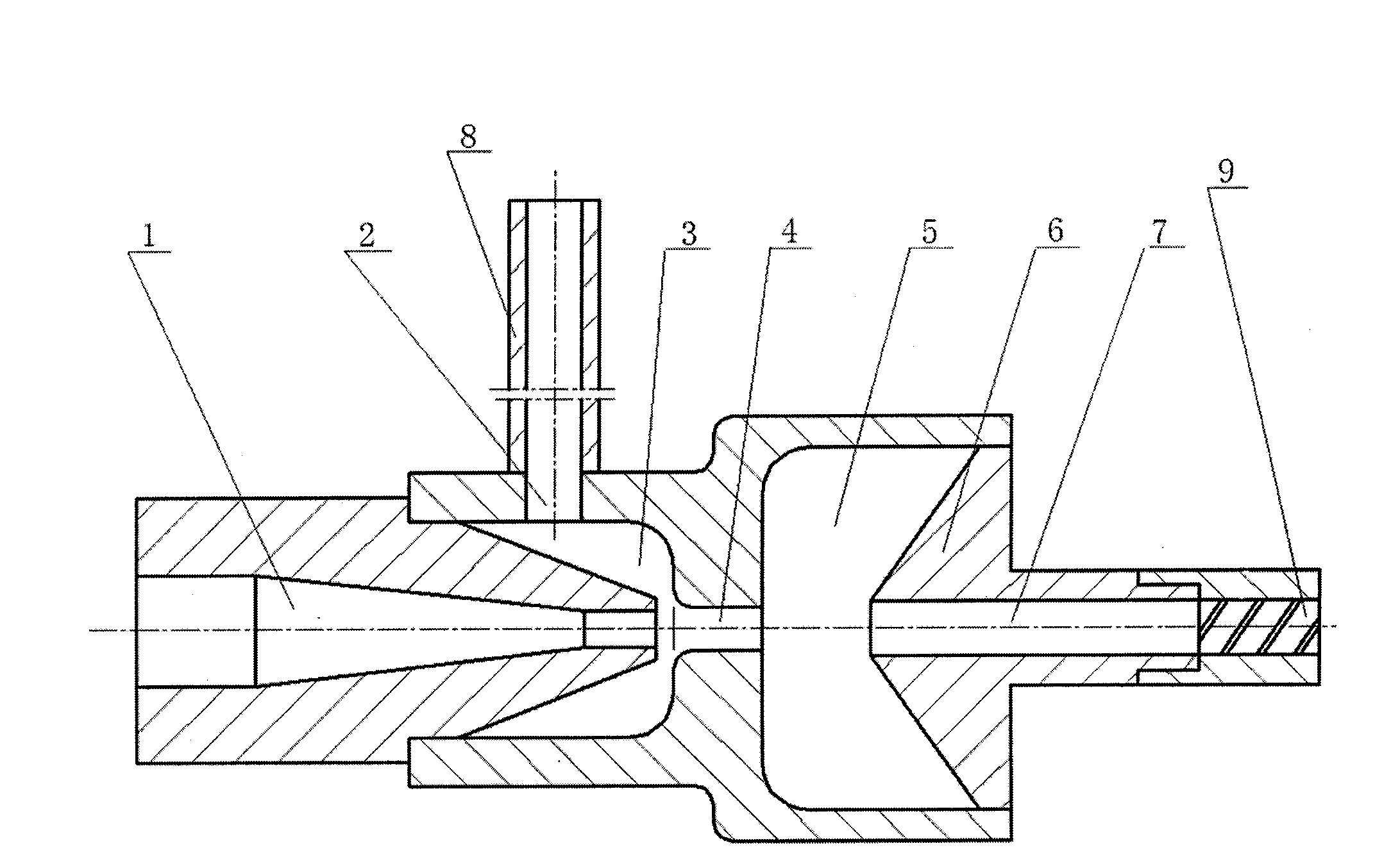 Self-suction pulse water jet ejection device