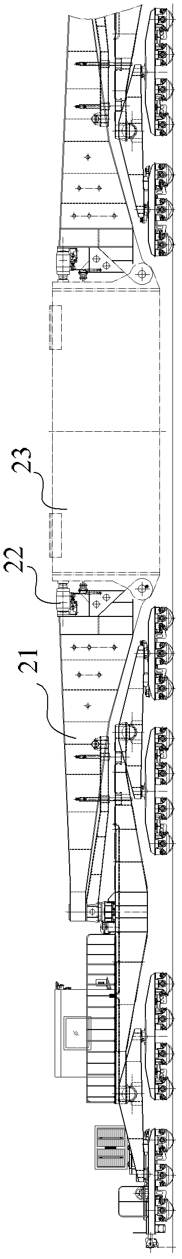 Schnabel car pincerlike beam uniform load protection method, device and schnabel car