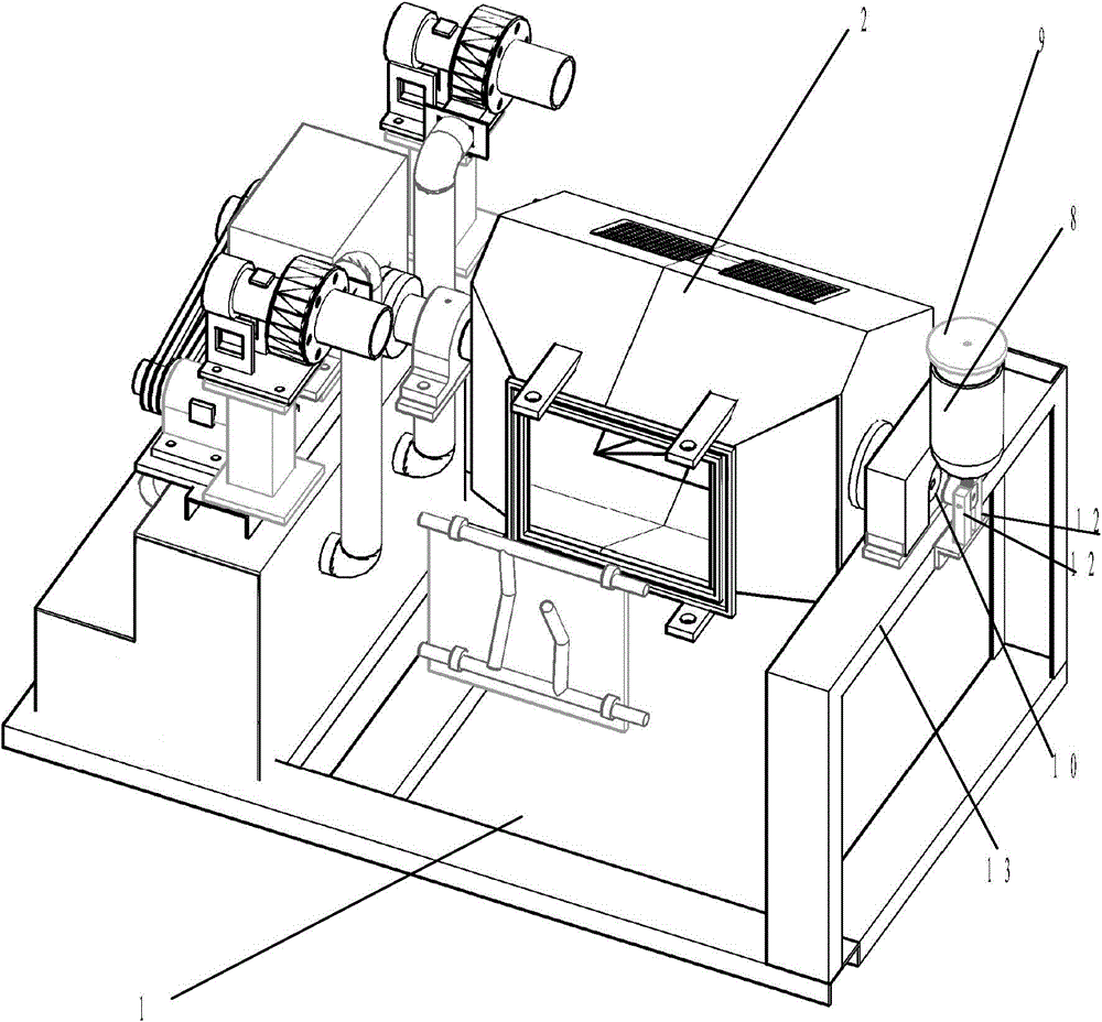 A powder adding device for a chain pin shaft chamfering polishing machine