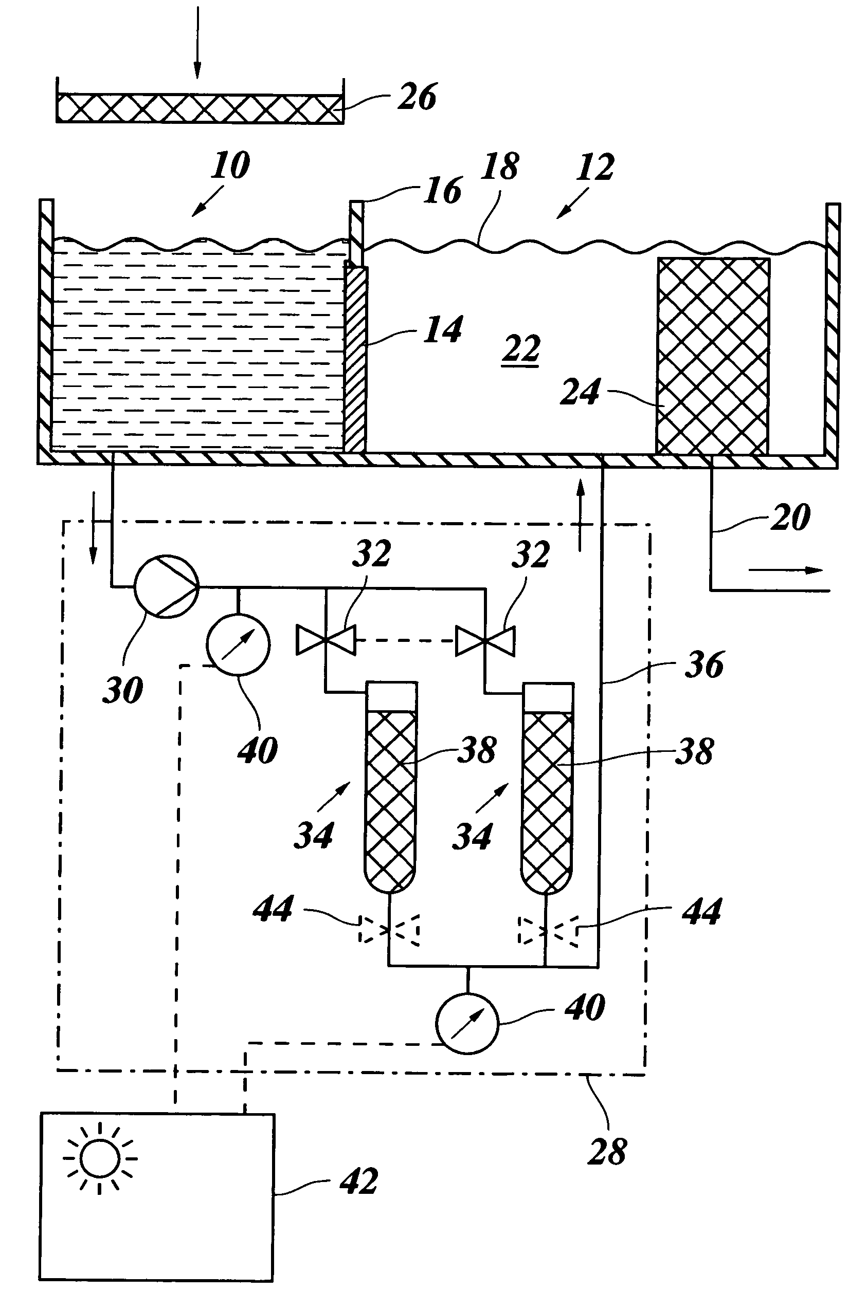 Brine container with filter system