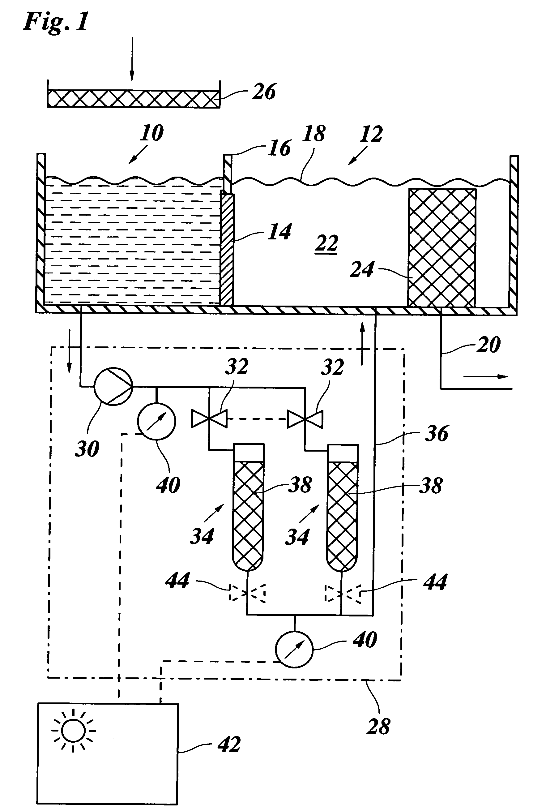 Brine container with filter system