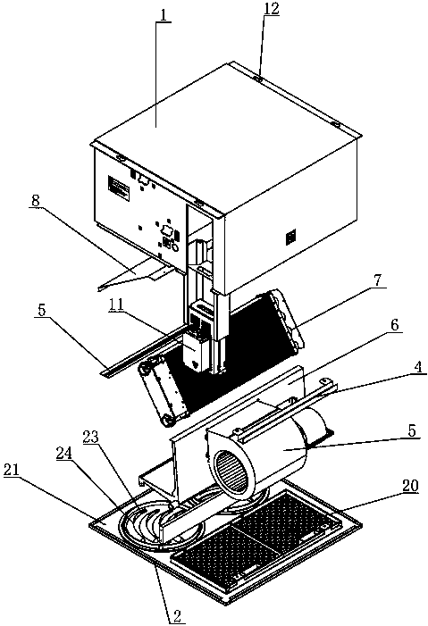 Central air conditioner fan coil pipe