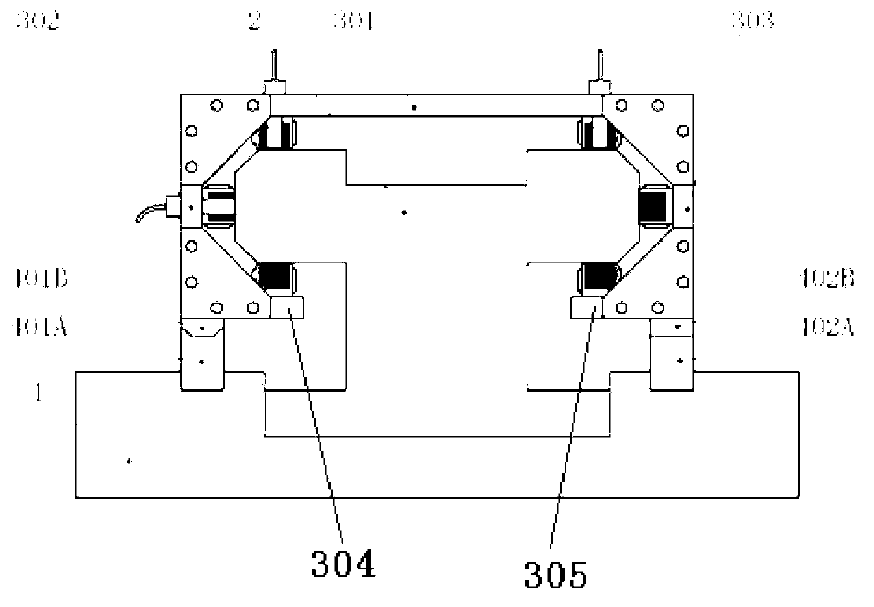 Five-freedom degree magnetic levitation guide rail with novel electromagnet distribution