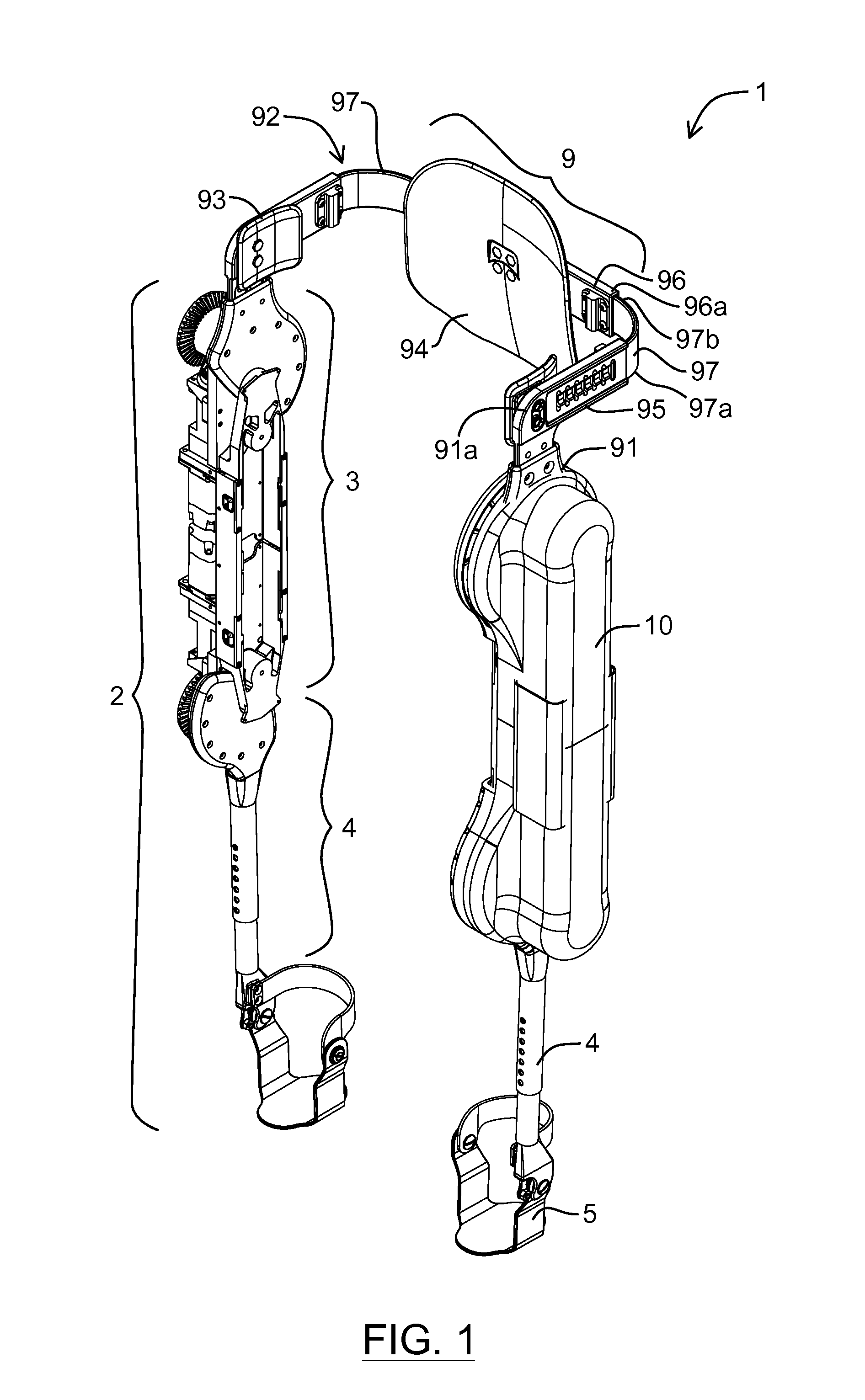 Strap assembly for use in an exoskeleton apparatus