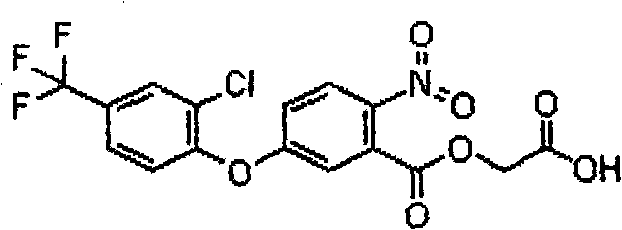 Nicosulfuron and fluoroglycofen-ethyl compounded formula
