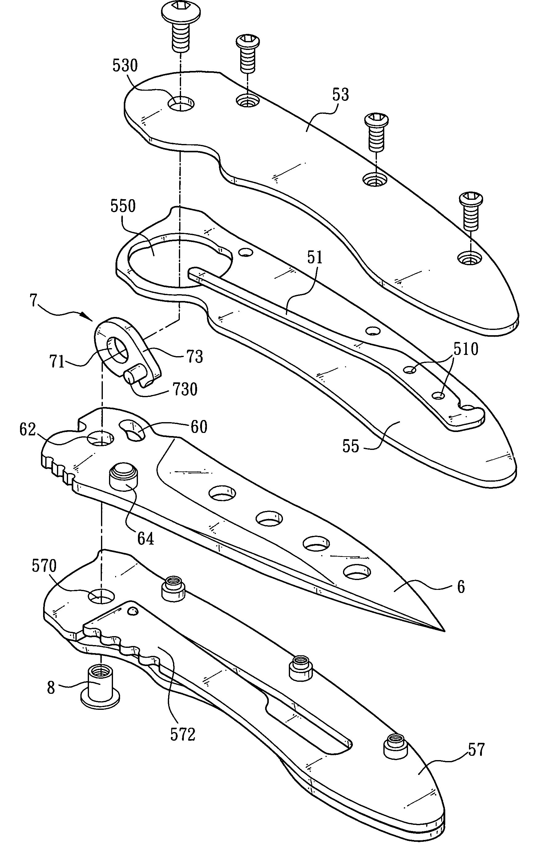 Folding knife assembly
