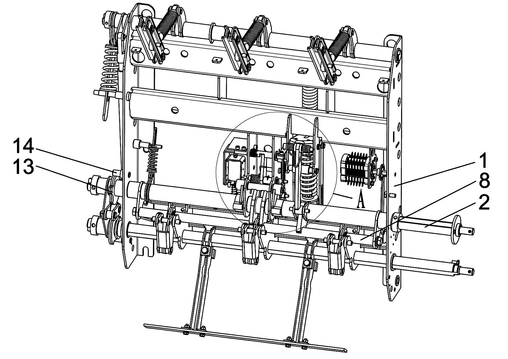 Spring energy storage mechanism for vacuum load switch