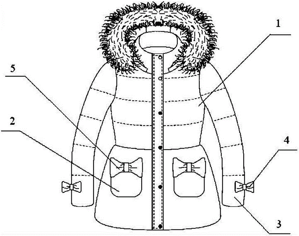 Children down jacket with variable ornaments
