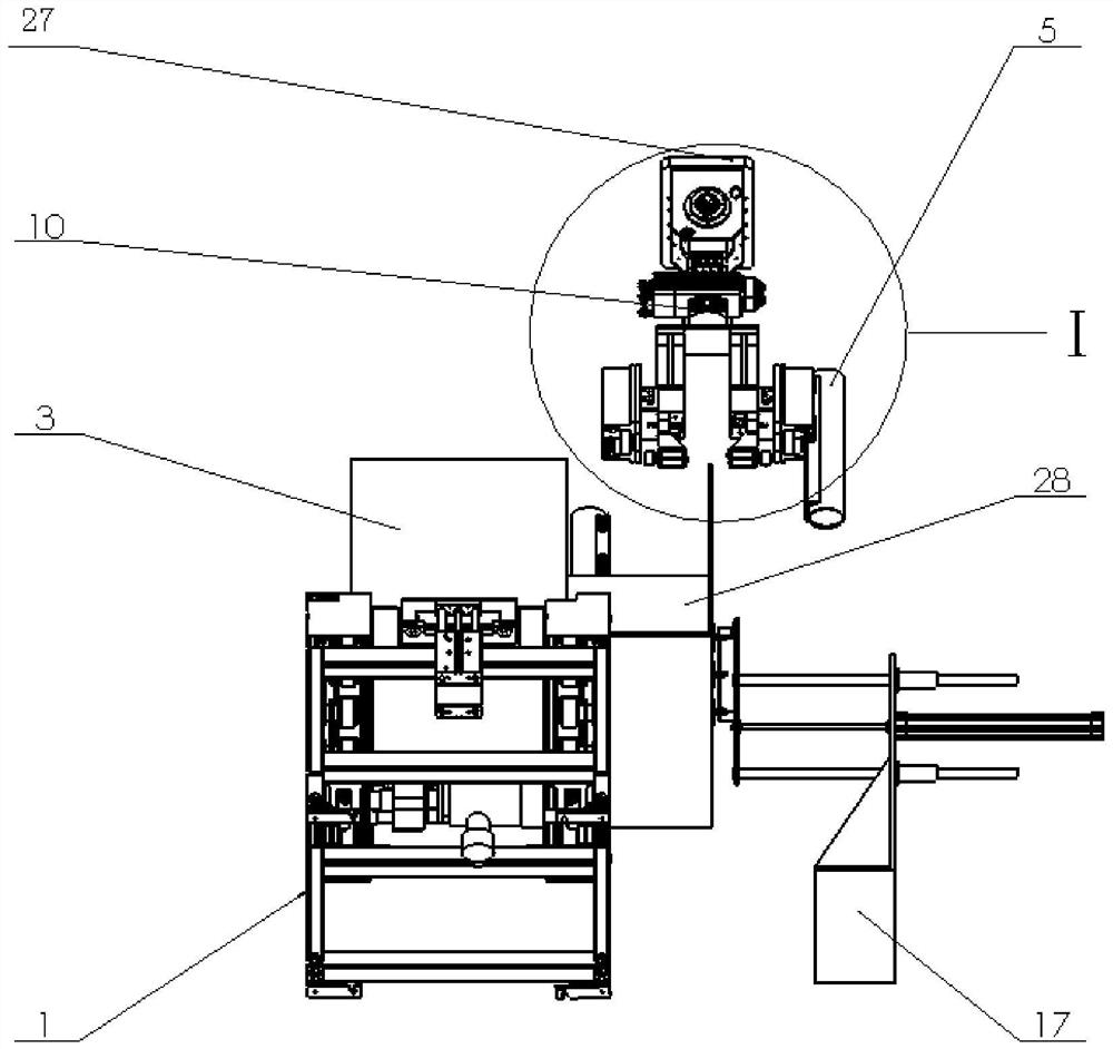 A device for accurately picking and placing a special-shaped gluing bucket from an incubator