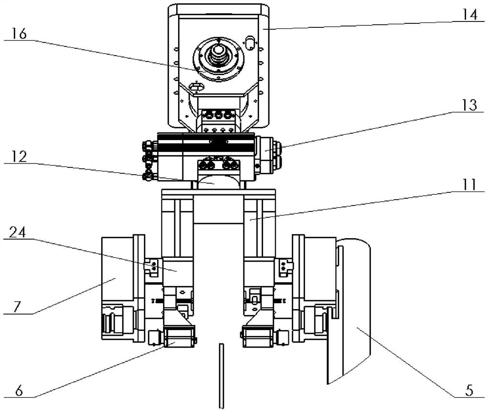 A device for accurately picking and placing a special-shaped gluing bucket from an incubator