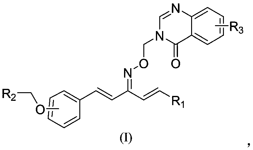 A 1,4-pentadiene-3-ketoxime ether derivative containing 4(3h)-quinazolinone and its preparation method