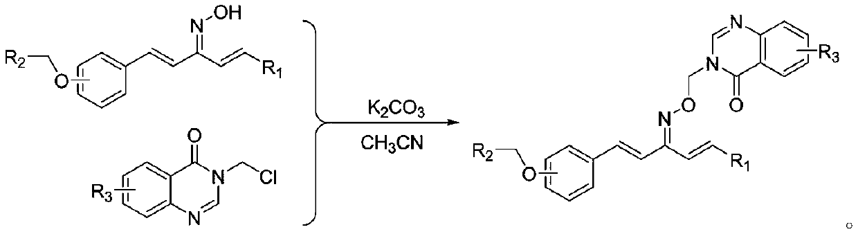 A 1,4-pentadiene-3-ketoxime ether derivative containing 4(3h)-quinazolinone and its preparation method