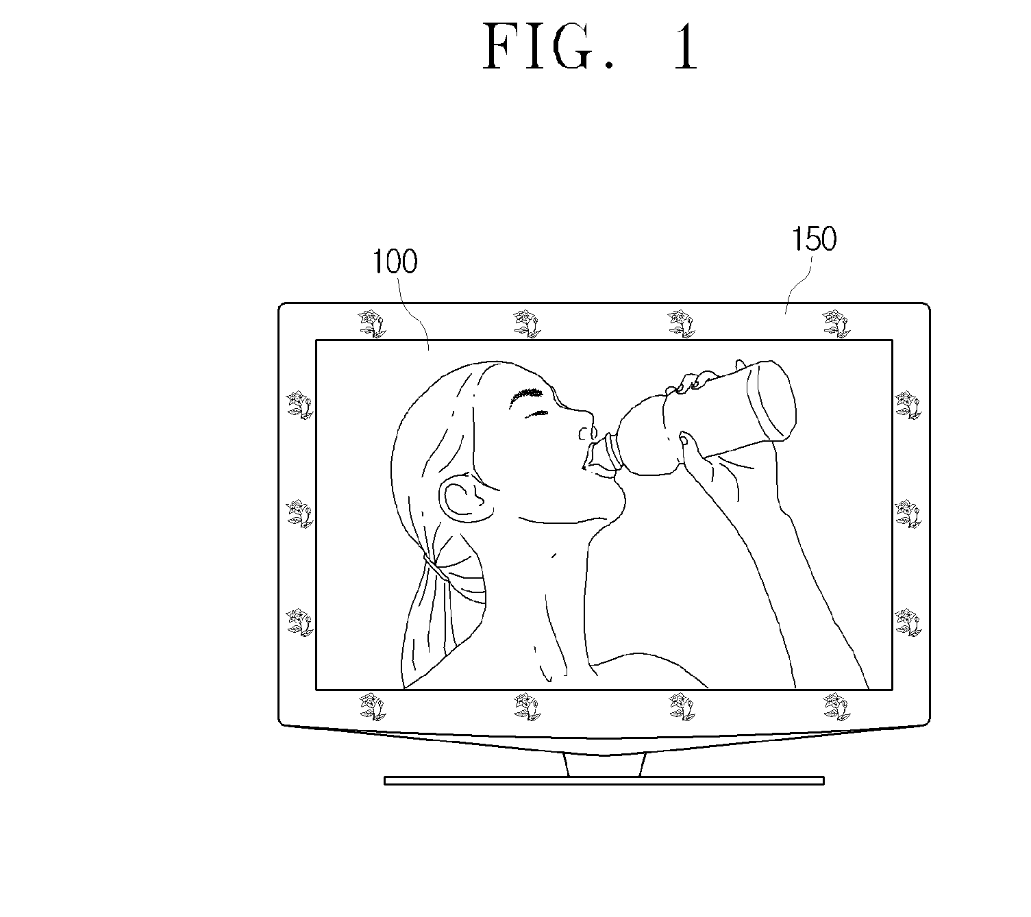 Image display apparatus of which display is disposed on border area and image display method thereof