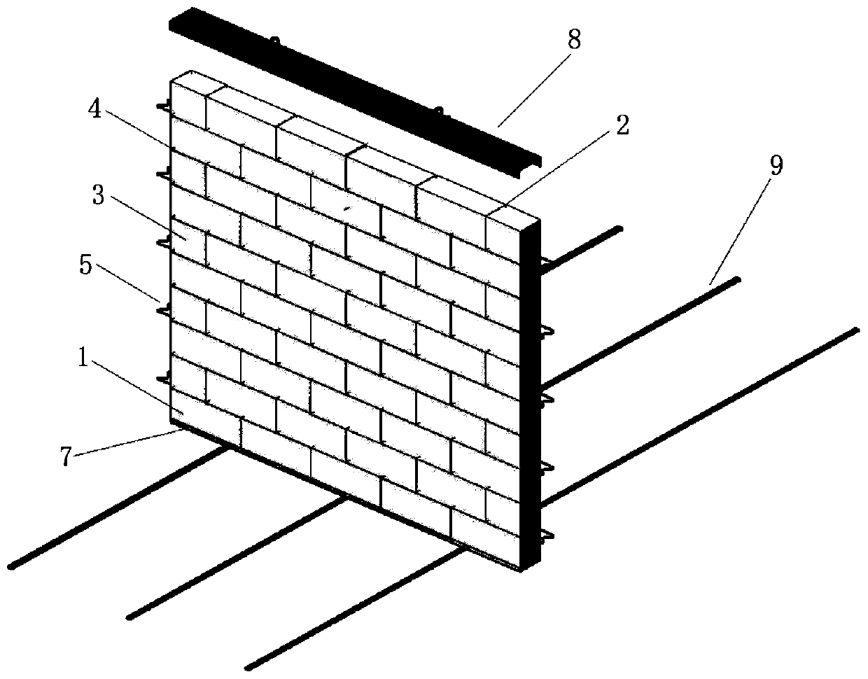 Assembled block wall and hoisting system thereof