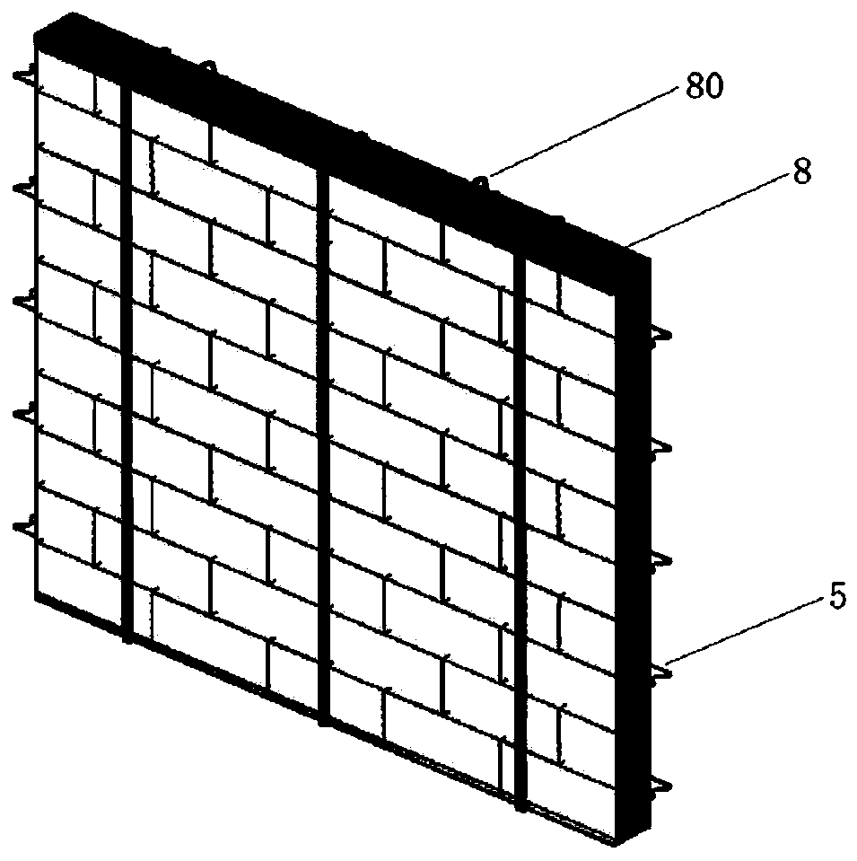 Assembled block wall and hoisting system thereof