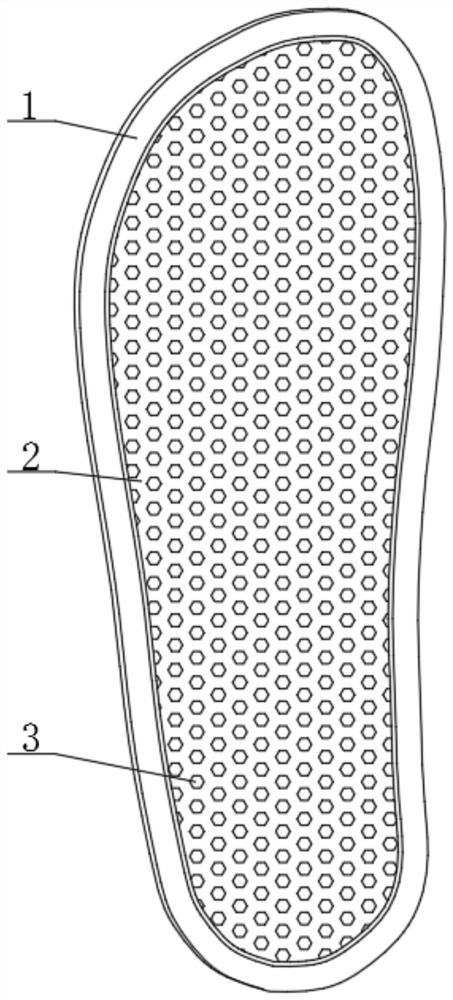 Insole containing high-release-amount negative ion stone powder