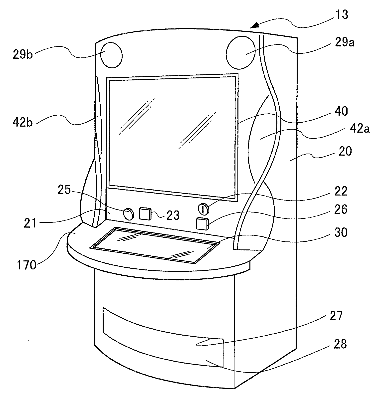 Gaming machine with a plurality of touch panels as an input device