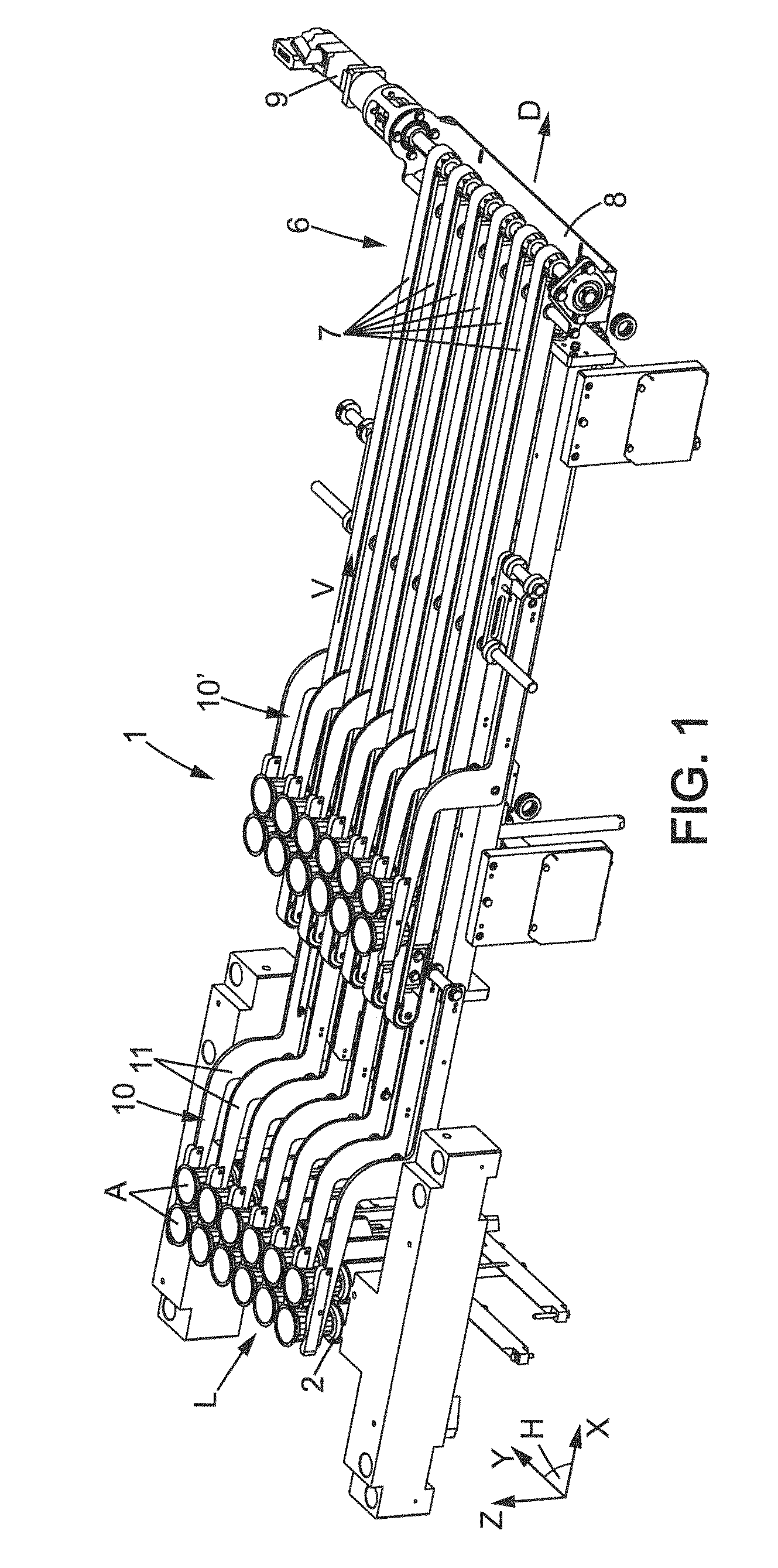 Machine and method for conveying items