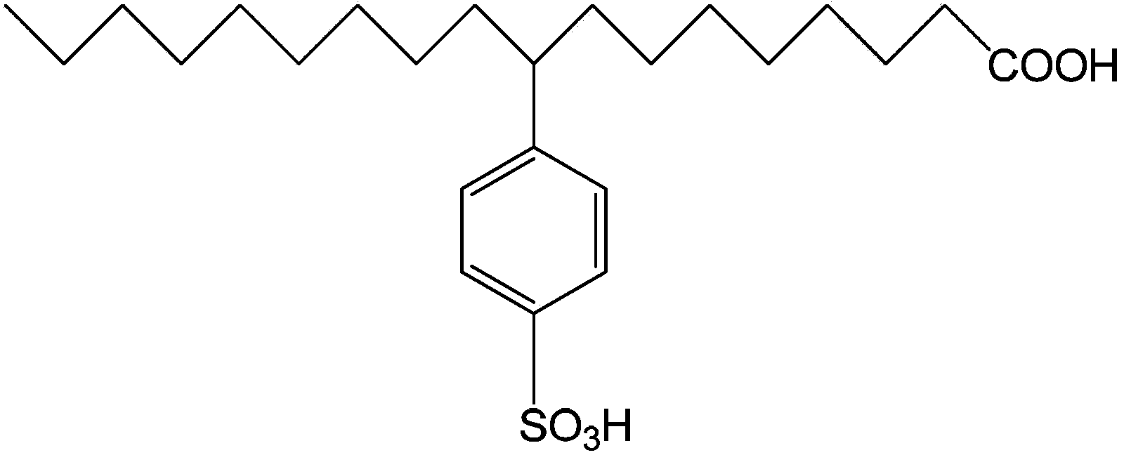 Method for preparing 9-(4-sulfophenyl) octadecanoic acid or 10-(4-sulfophenyl) octadecanoic acid