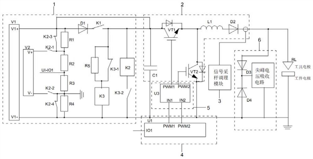 Electric spark voltage-stabilizing power supply