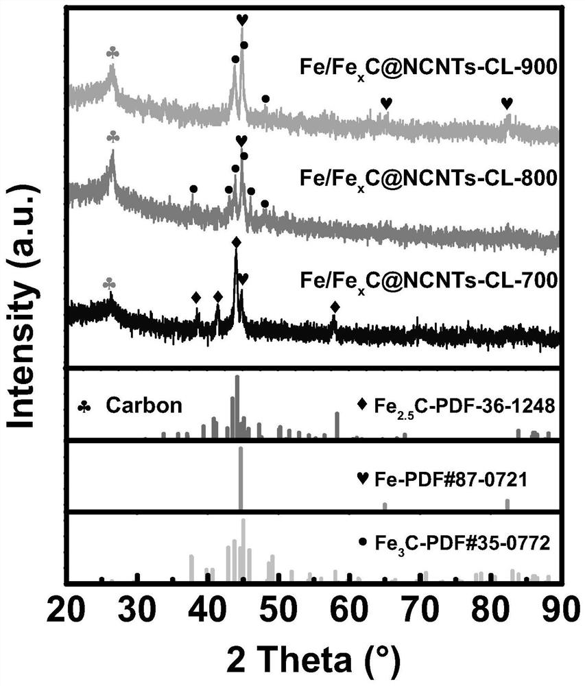 Preparation method and application of a nitrogen-doped carbon nanotube-coated iron nanoparticle Fenton-like catalyst supported by loofah relics