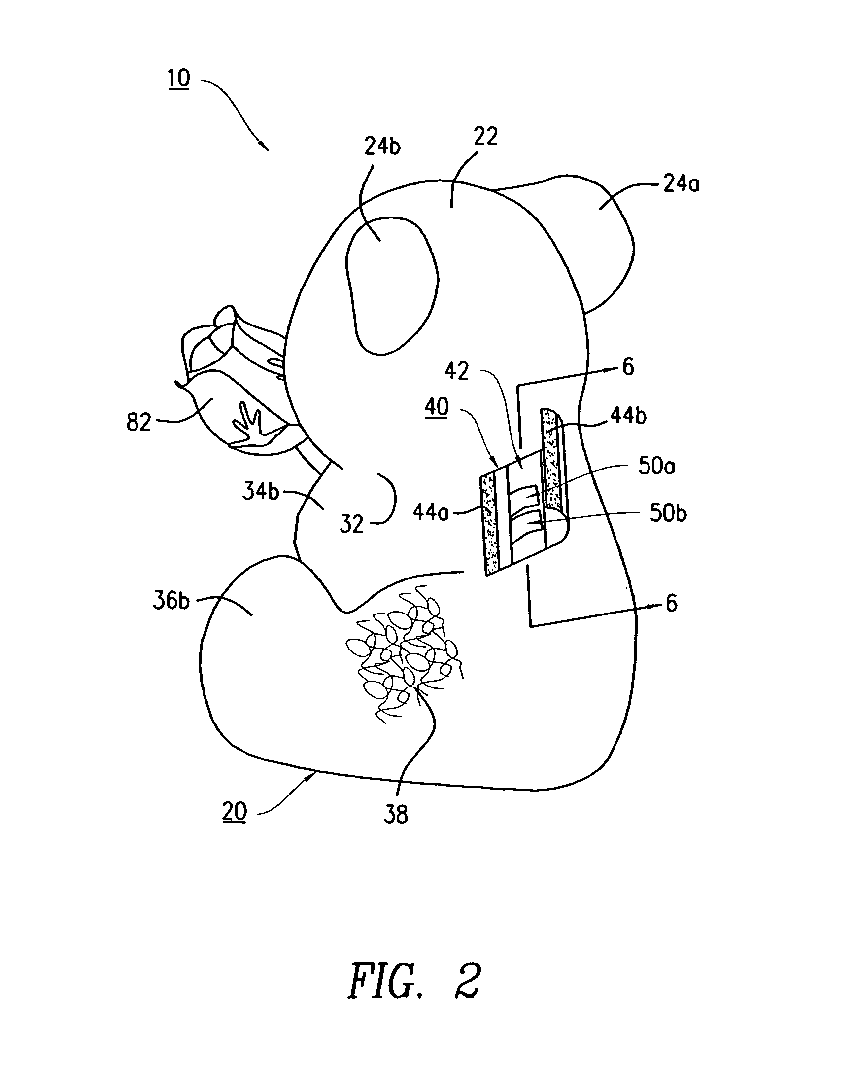 Plush toy having an integral built-in storage compartment for dispensing a ribbon therefrom