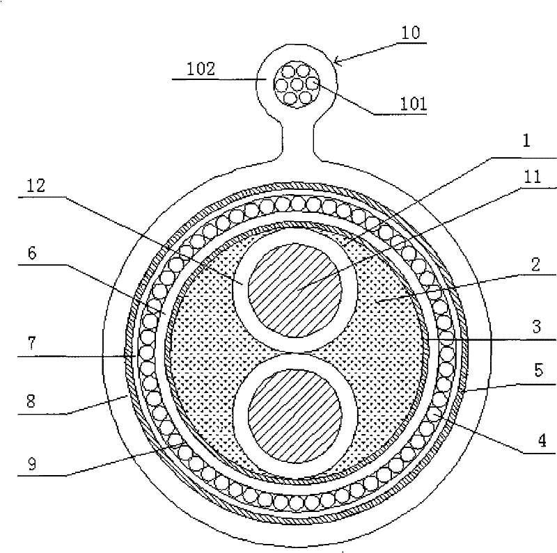 Self-supporting lightning-proof power cable