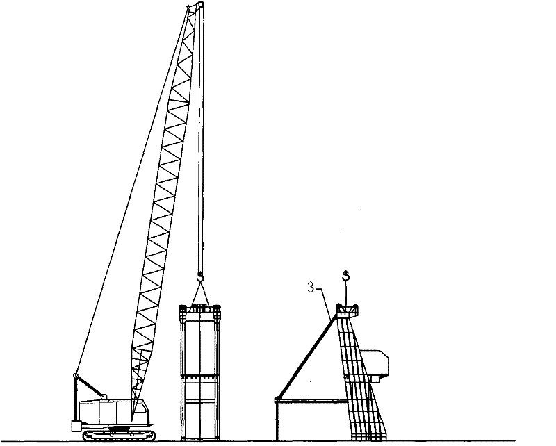 Moment hoisting method for three connecting rods of gantry crane