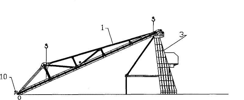 Moment hoisting method for three connecting rods of gantry crane