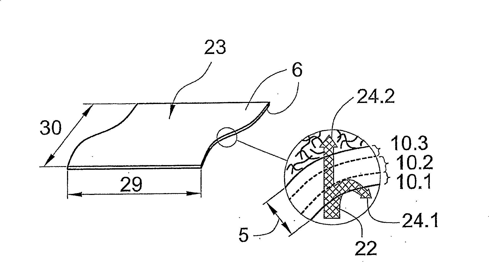 Method for eliminating particles contained in exhaust gases, fibrous layer and particulate filter