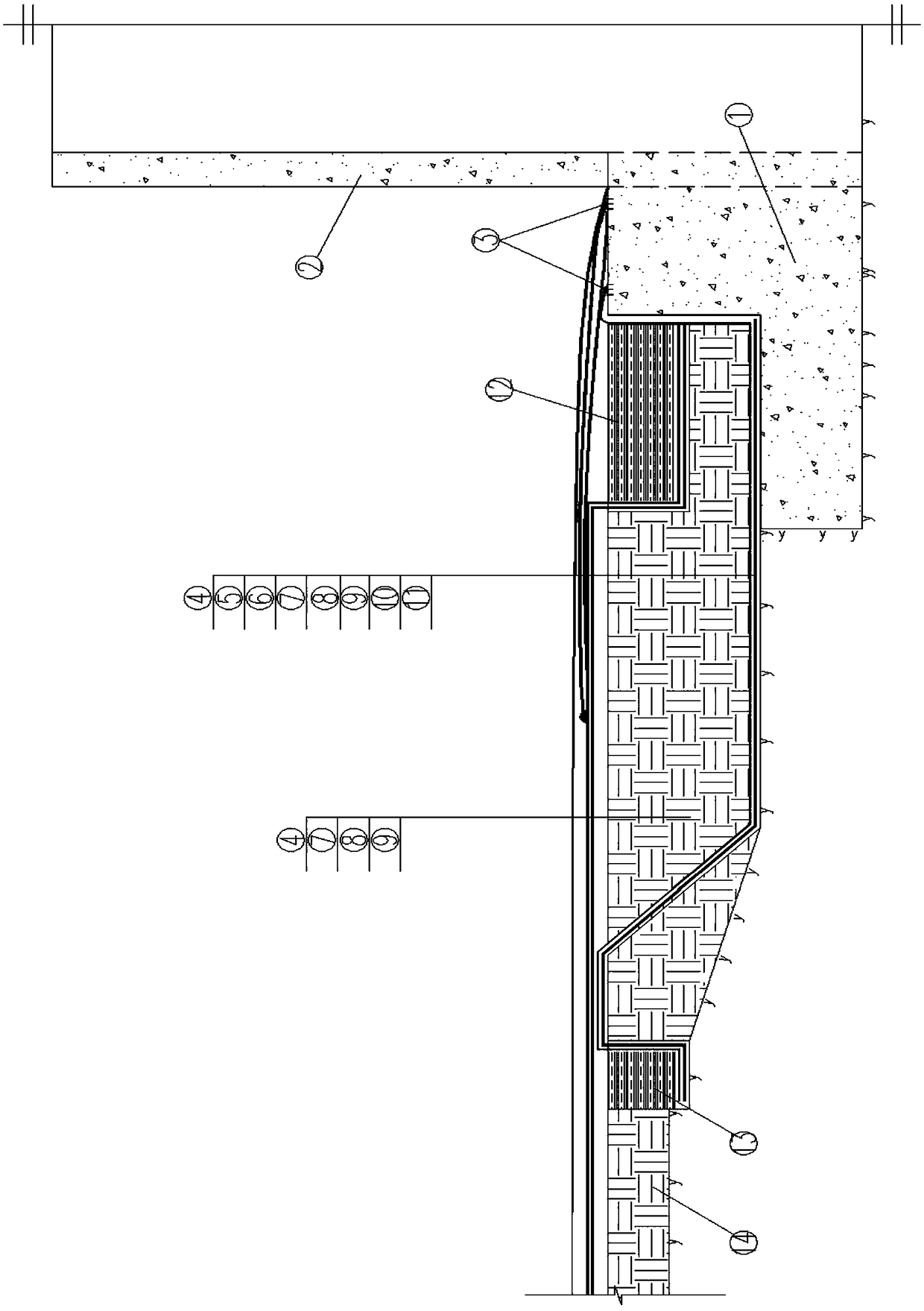Anti-seepage system and drainage shaft lap structure for second-type storage and disposal site