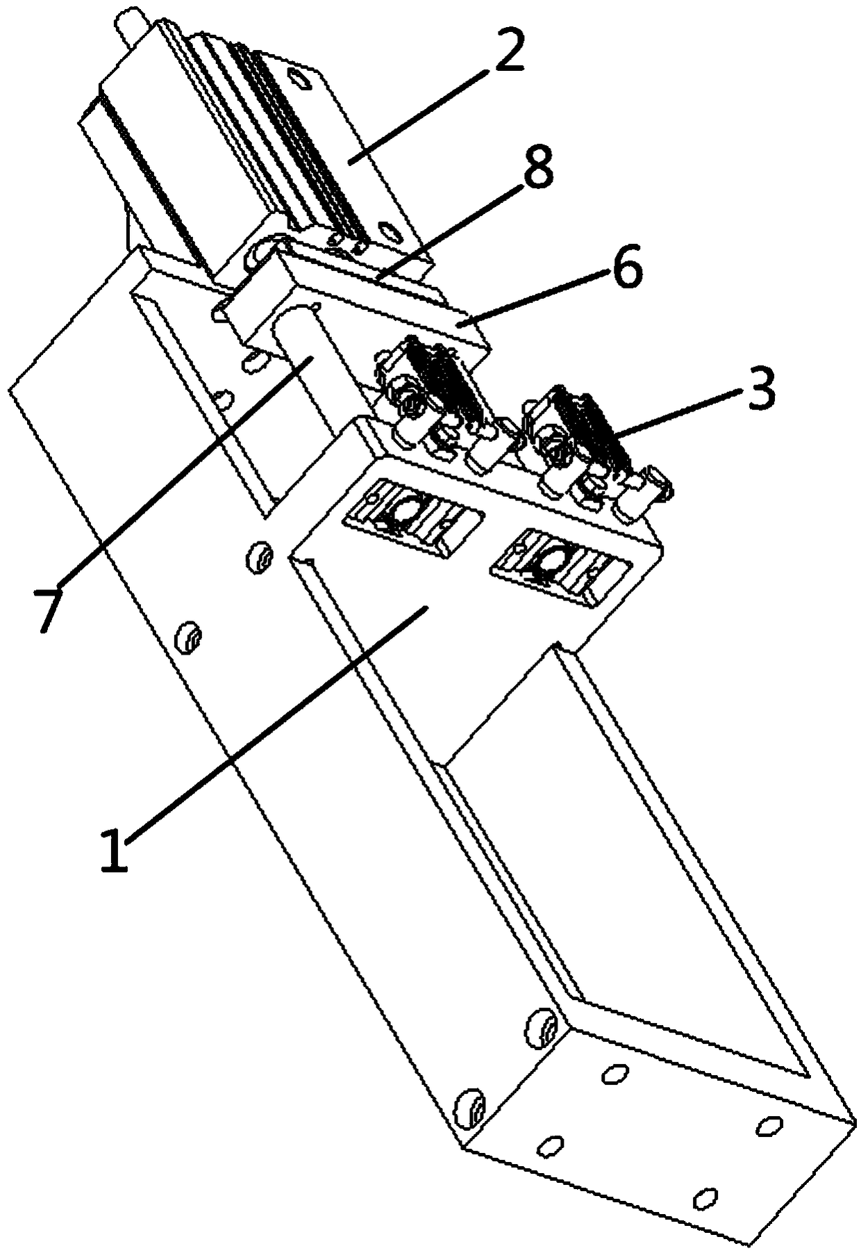 Hinge center vertical discharging mechanism and control method thereof