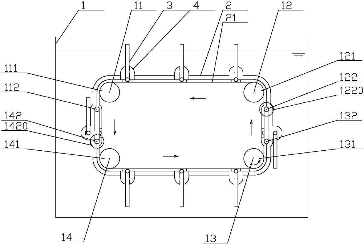 Efficient slag separating and sludge scraping device