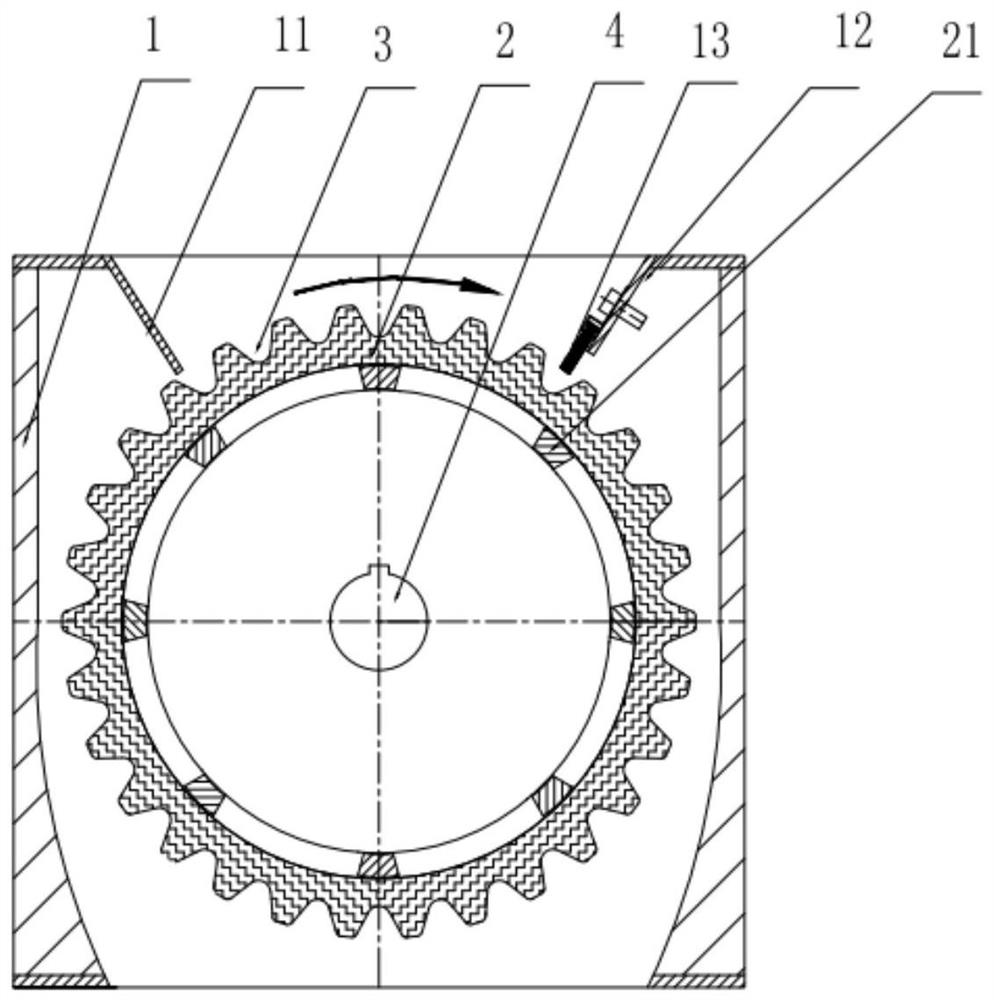 A pellet metering device