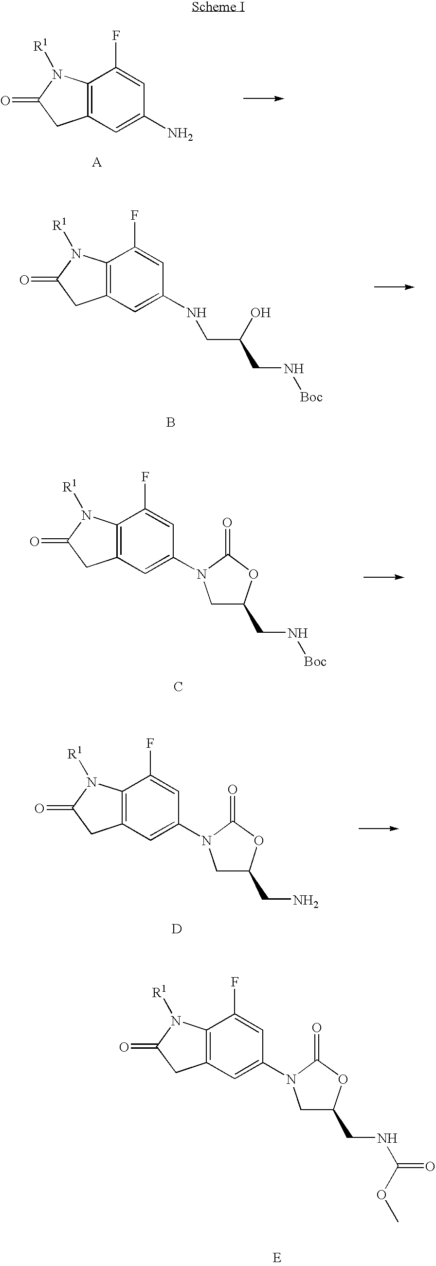 7-Fluoro-1,3-dihydro-indol-2-one oxazolidinones as antibacterial agents
