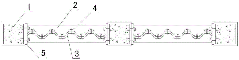 A combined corrugated frame shear assembly energy dissipation structure system