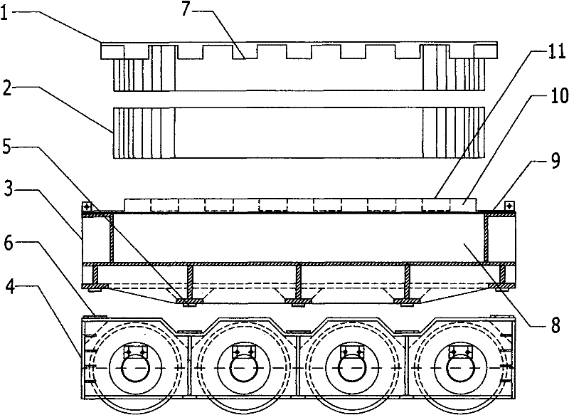 Method for lifting shipping caisson by capsule trolley