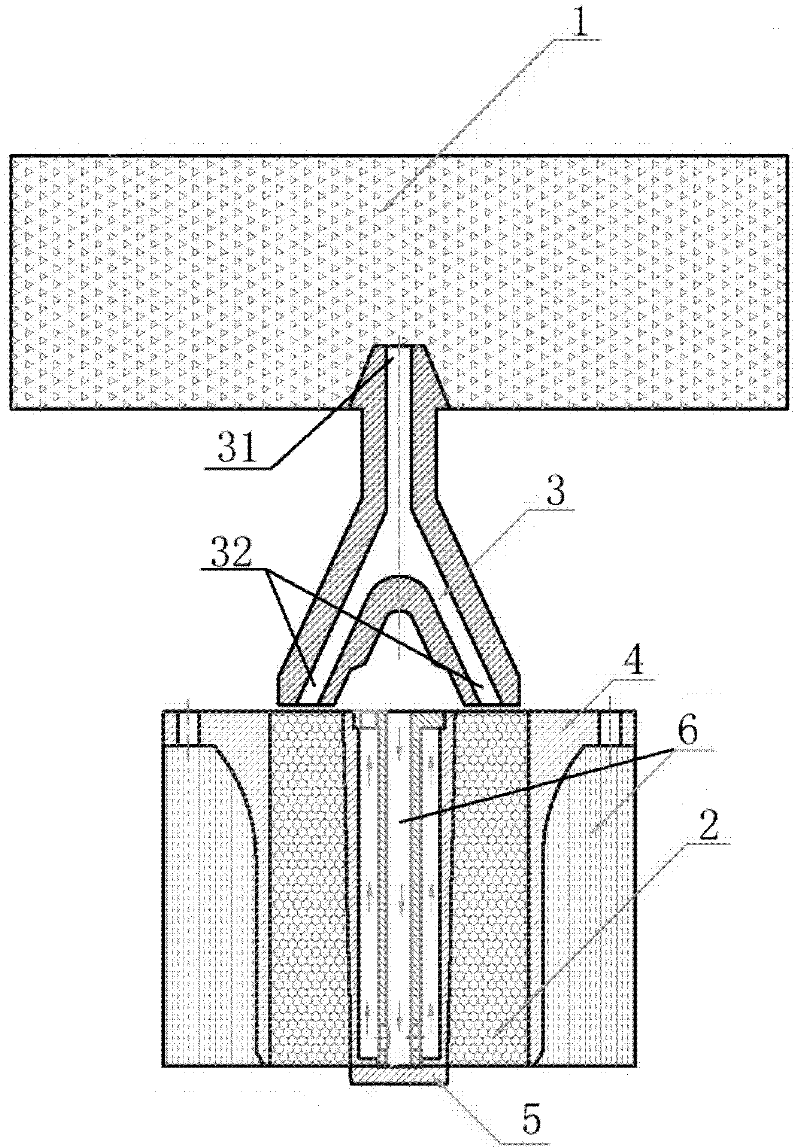 Device and method for performing semicontinuous casting on hollow ingot