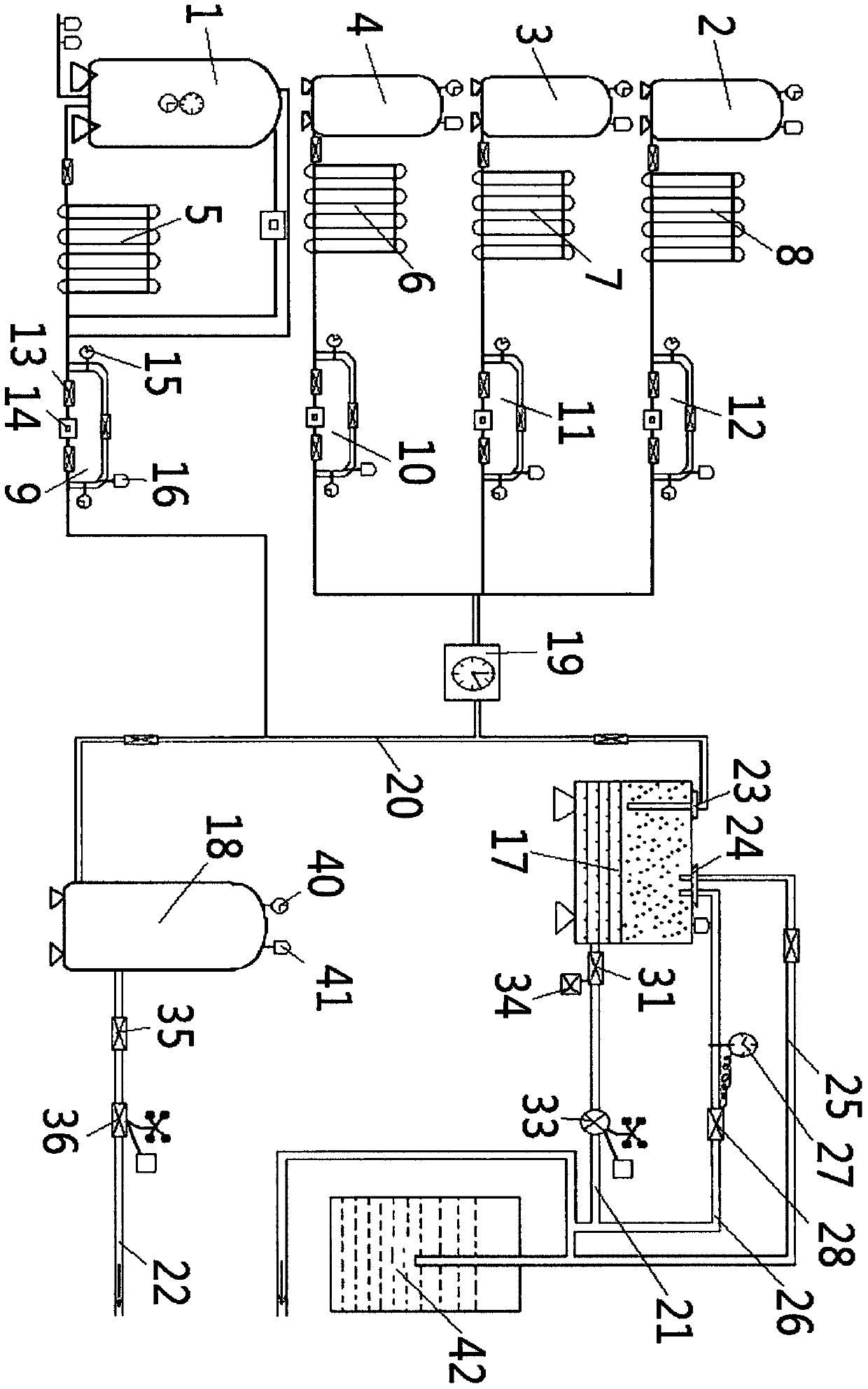 Production increasing device and system by applying and adjusting carbon dioxide concentration