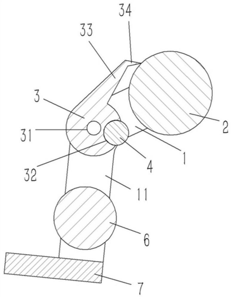 A guide wheel cutting mechanism on a film wrapping machine