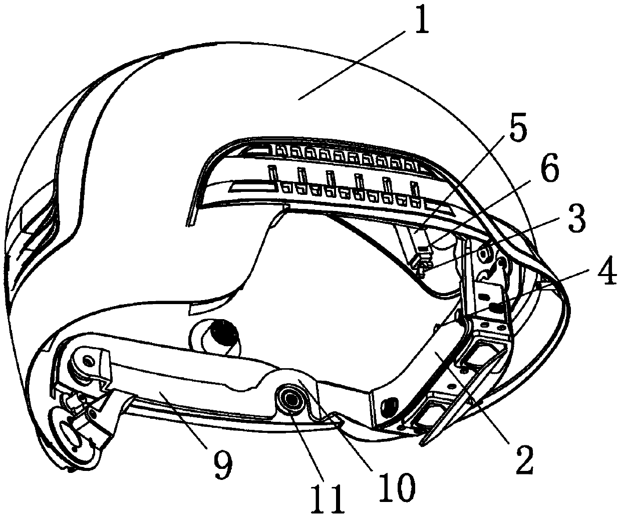 Video module storage structure and helmet