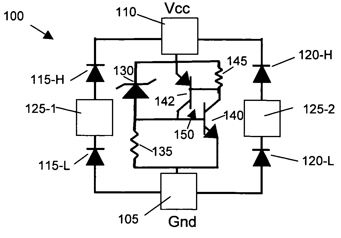 Circuit configurations to reduce snapback of a transient voltage suppressor