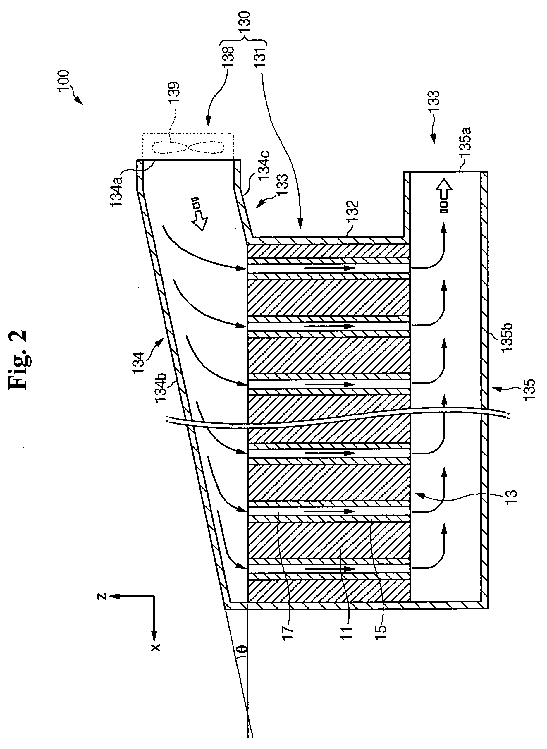 Secondary battery module and cooling apparatus for secondary battery module