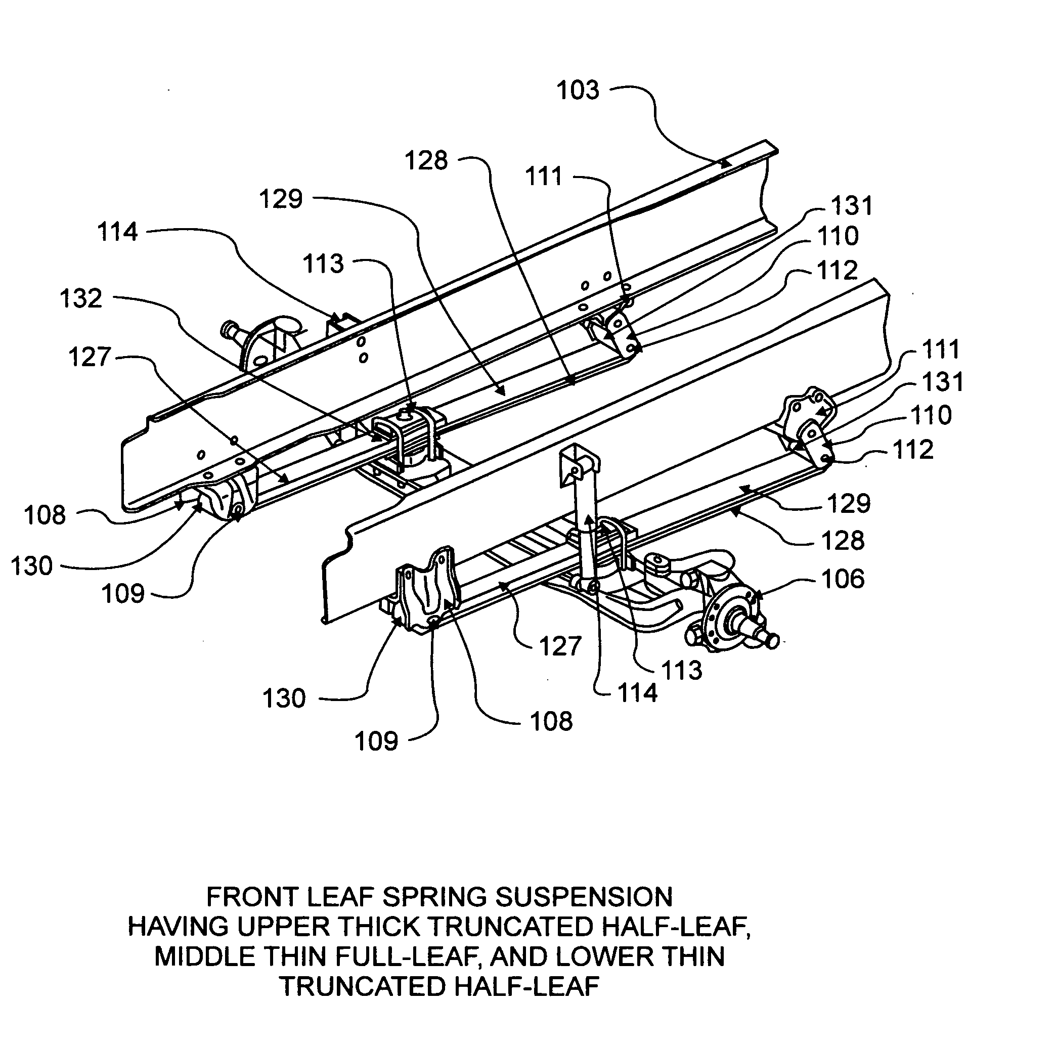 Leaf spring with high auxiliary roll stiffness