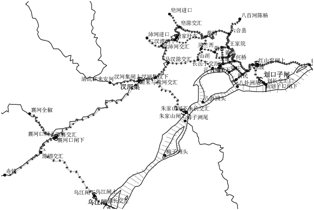 Calculation method for dynamic pollution field of sudden pollution events in complex river network