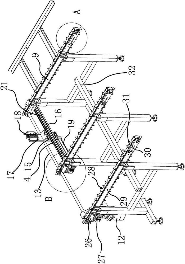 Automatic circulating feeding device for battens